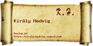 Király Hedvig névjegykártya